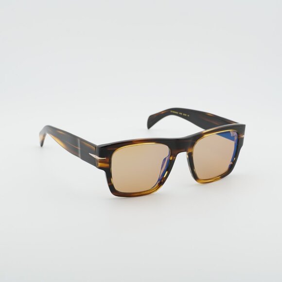 David Beckham DB 7000/S BOLD 0KVI Z0 Sunglasses Brown Square Frame, Blue Lenses - Picture 7 of 11